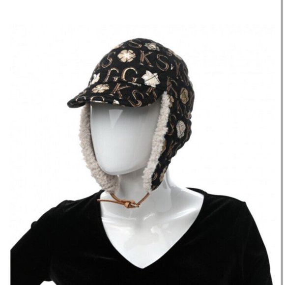 NEW GUCCI X KEN SCOTT Canvas Shearling Floral Print Cap Hat Size S Multicolor - Picture 2 of 11